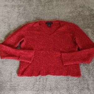 The Limited Y2K Cropped Wool Blend Autumn Flecked Sweater